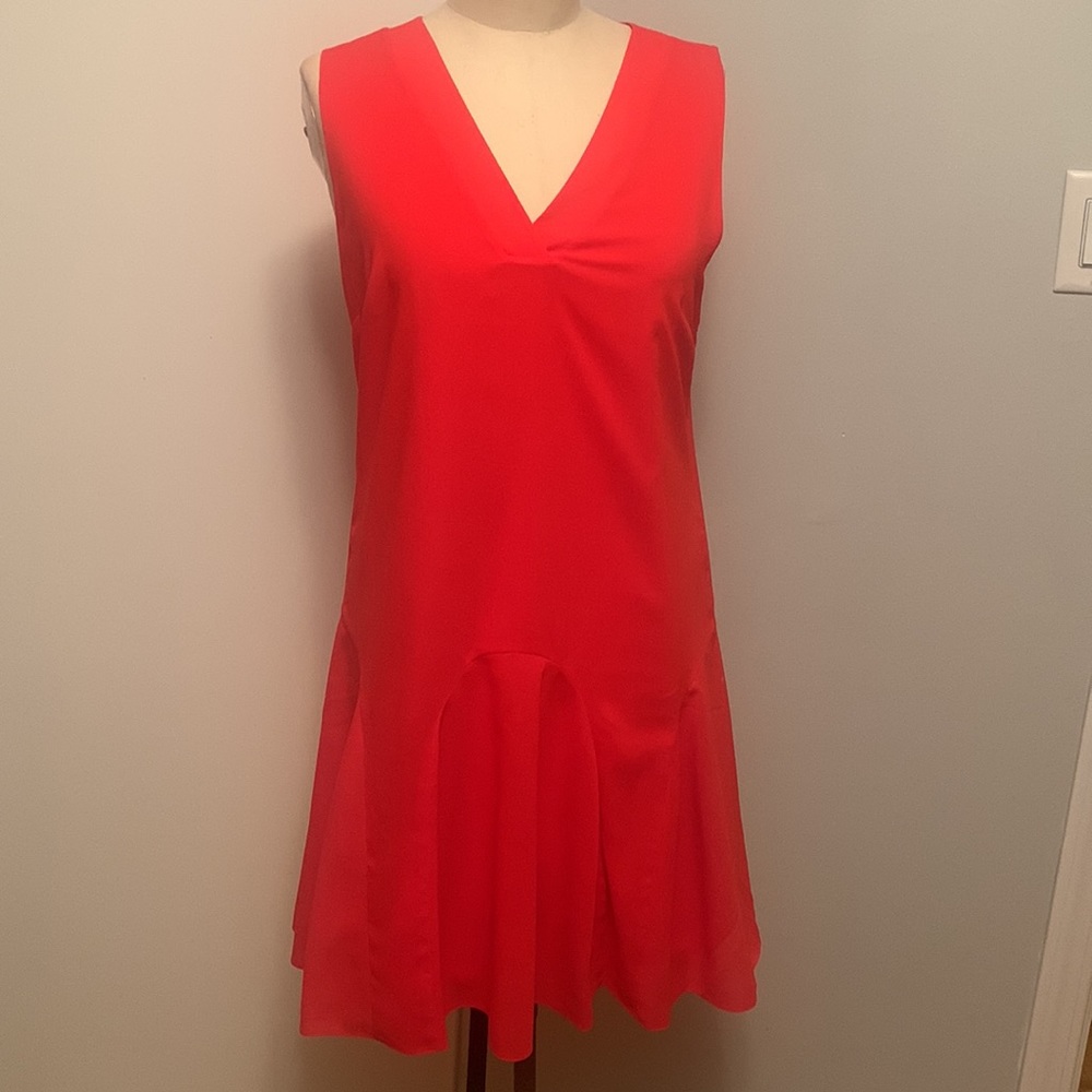 J crew red v neck sleeveless dress in size 4